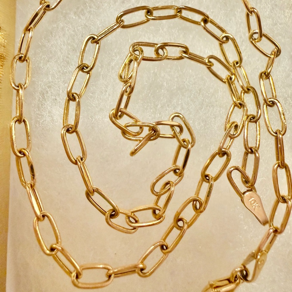 10K Gold 3mm Paperclip 18 inch Chain Necklace🤩 hollow, not plated